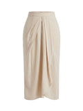 Cream Draped Skirt