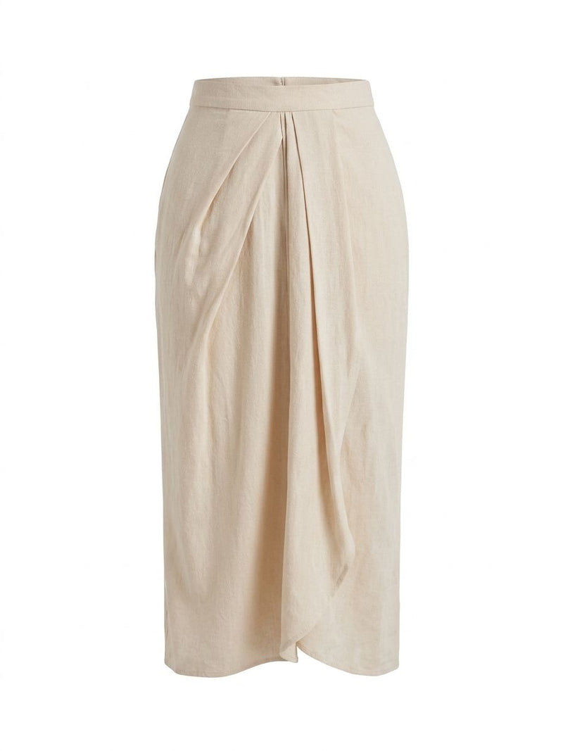 Cream Draped Skirt